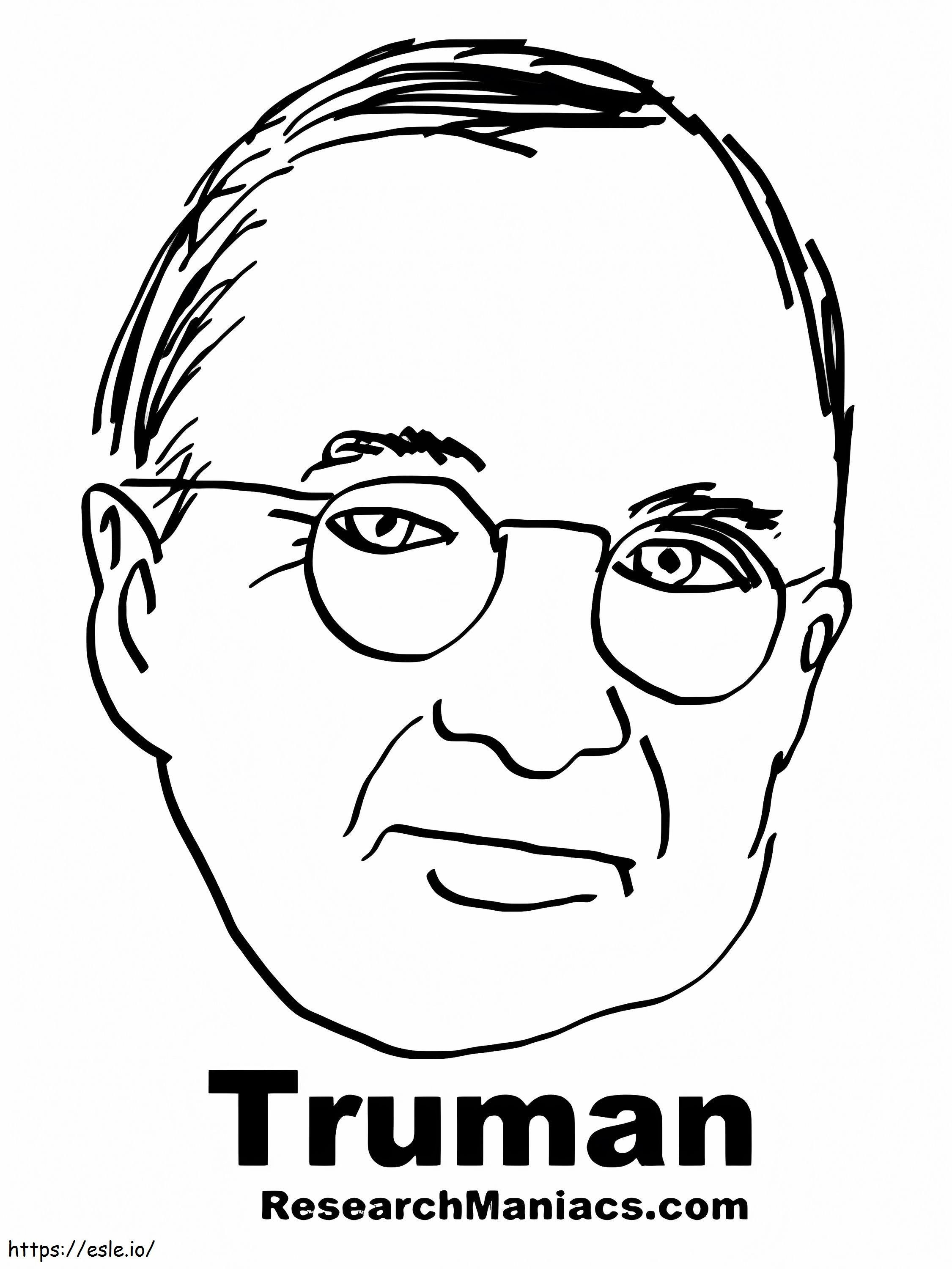 Harry S. Truman Gratis afdrukbaar kleurplaat kleurplaat