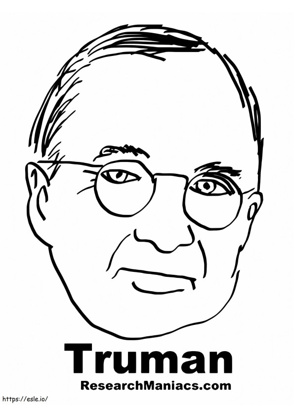 Harry S. Truman ilmainen tulostettava värityskuva
