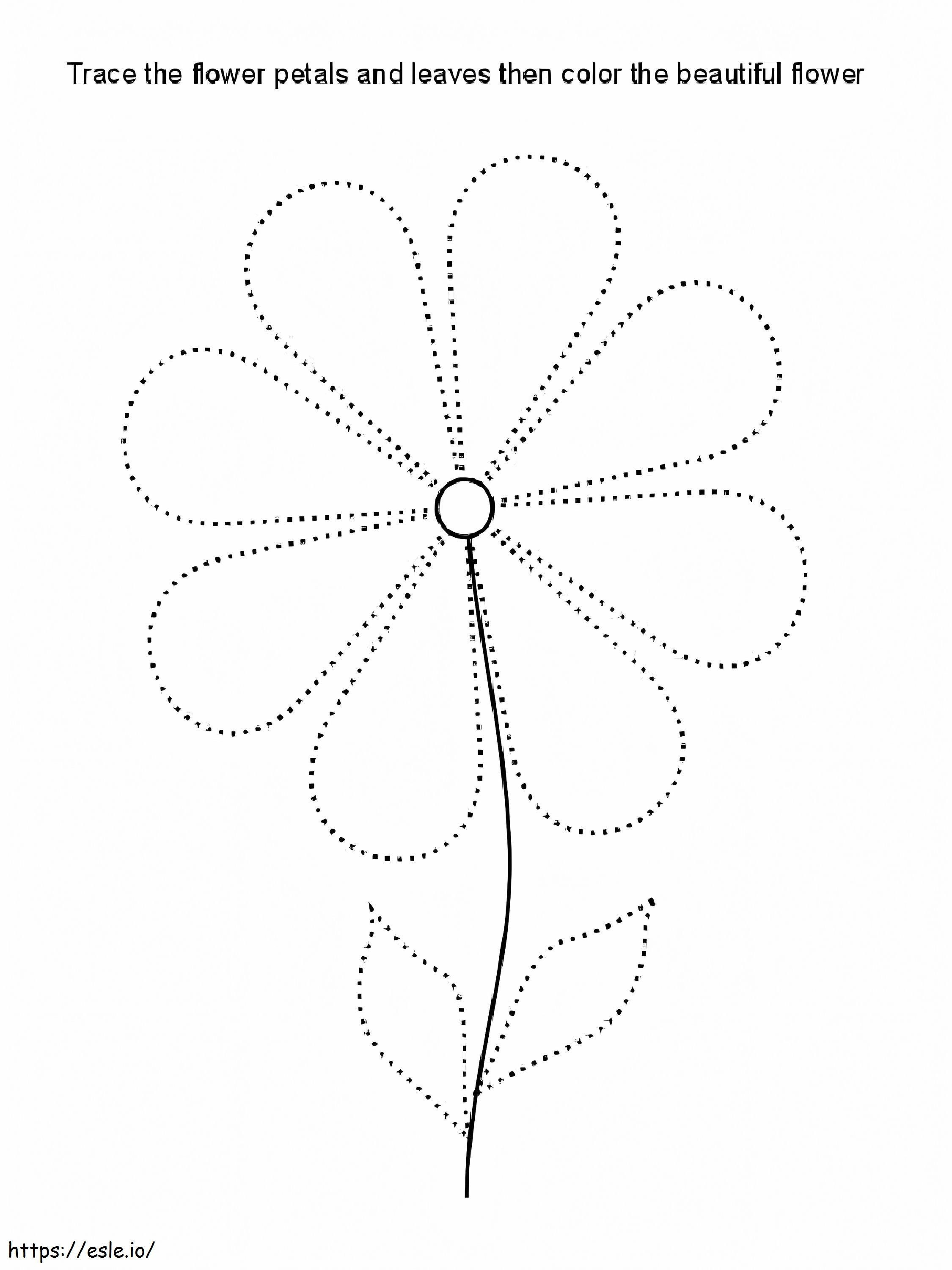 Flower Tracing coloring page