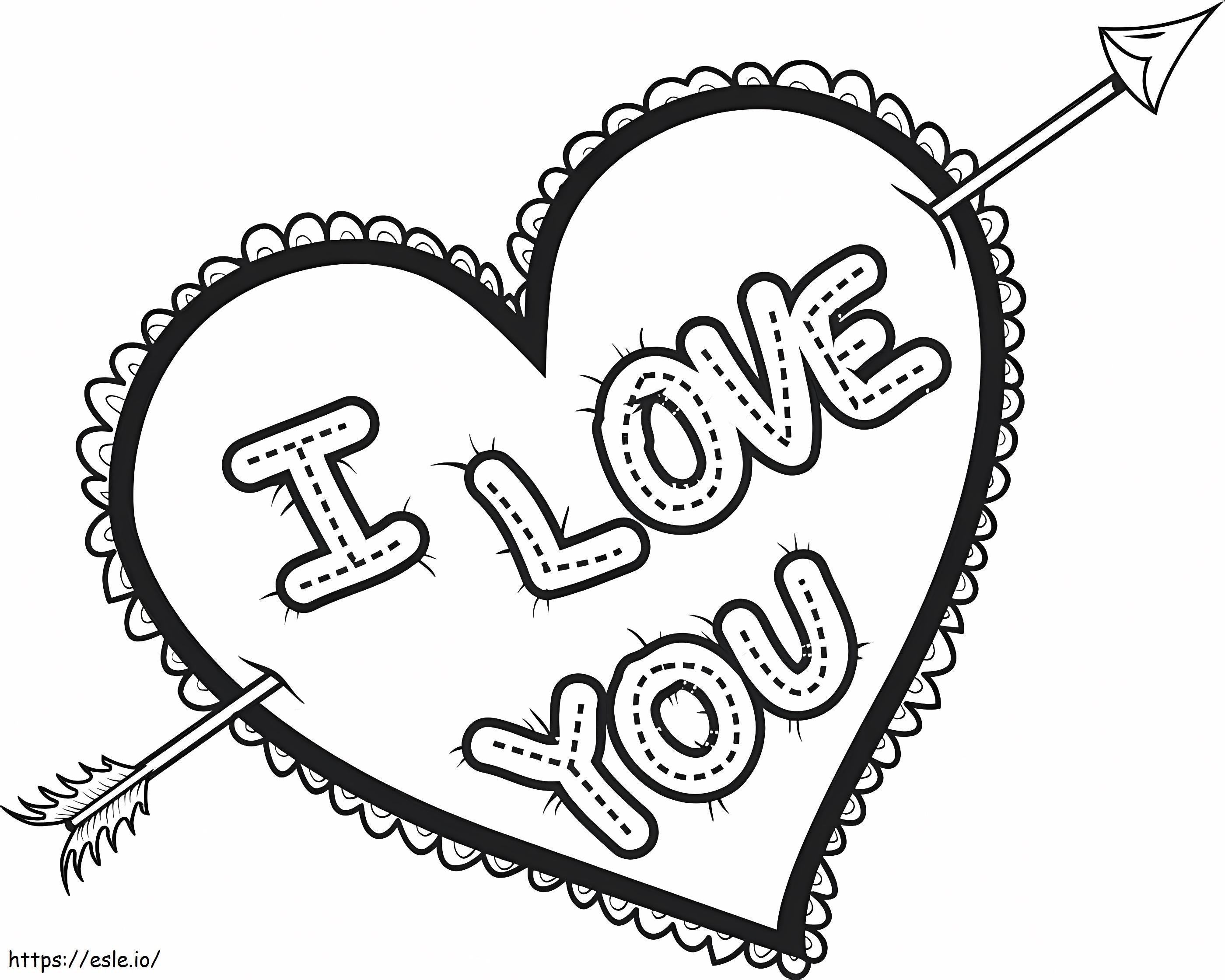 ILoveU Heart coloring page