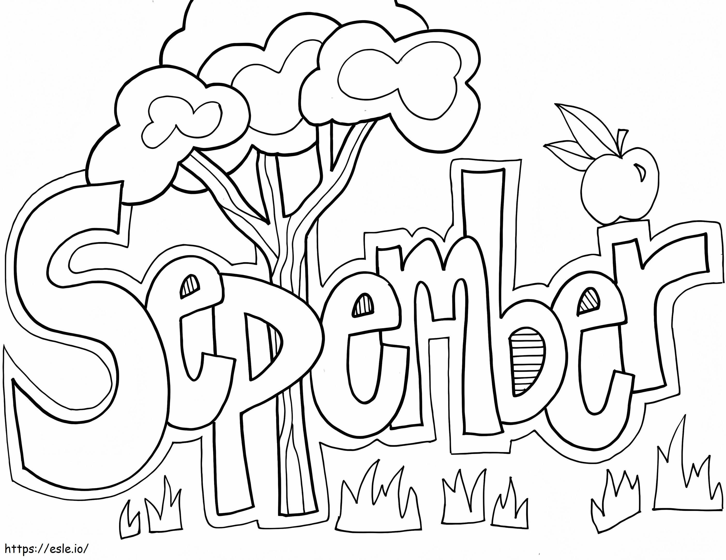 Welcome September coloring page