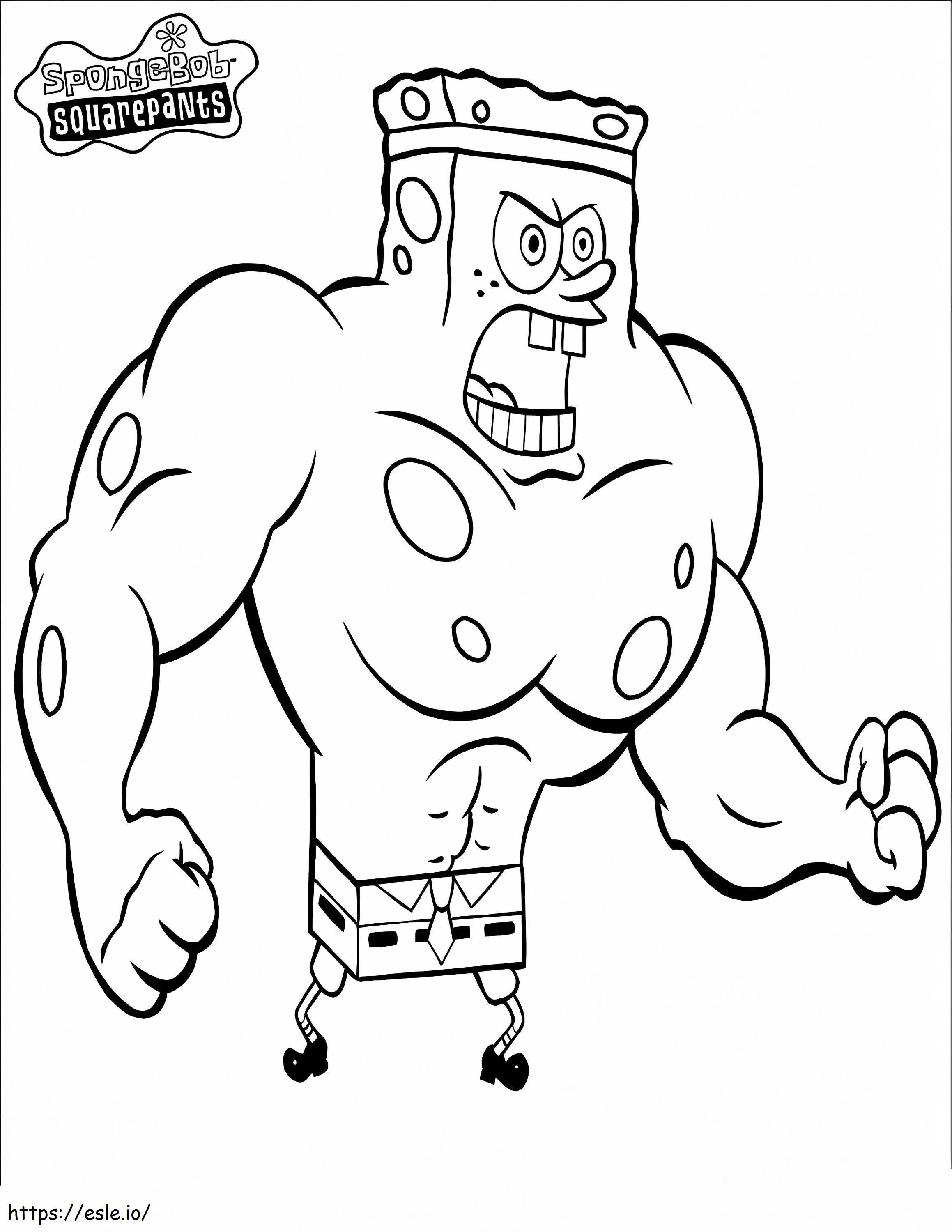 Muscle SpongeBob coloring page