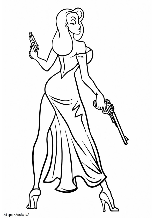 Cool Jessica Rabbit coloring page