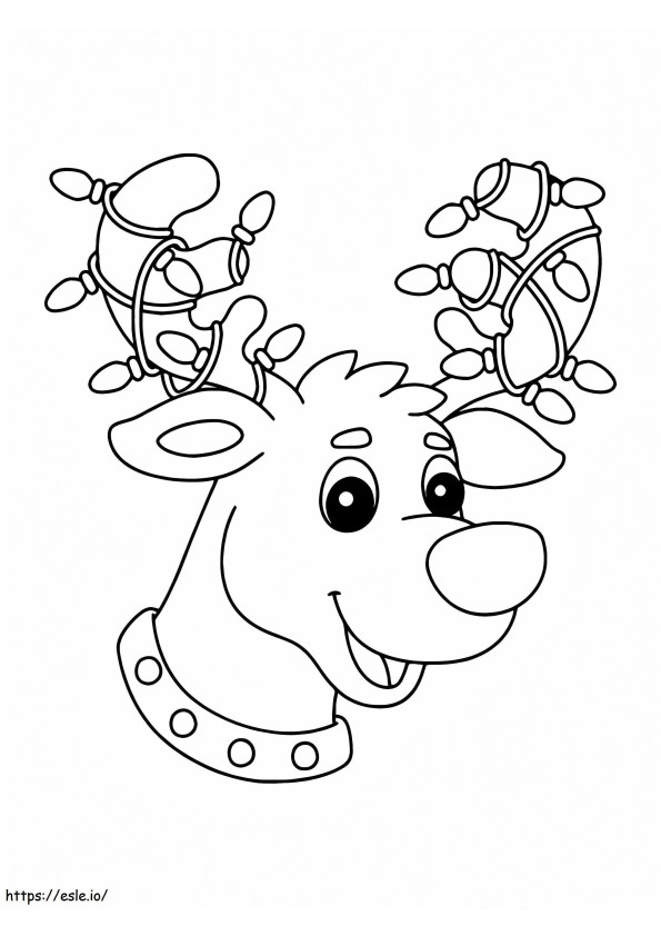 Portrait Of Reindeer coloring page