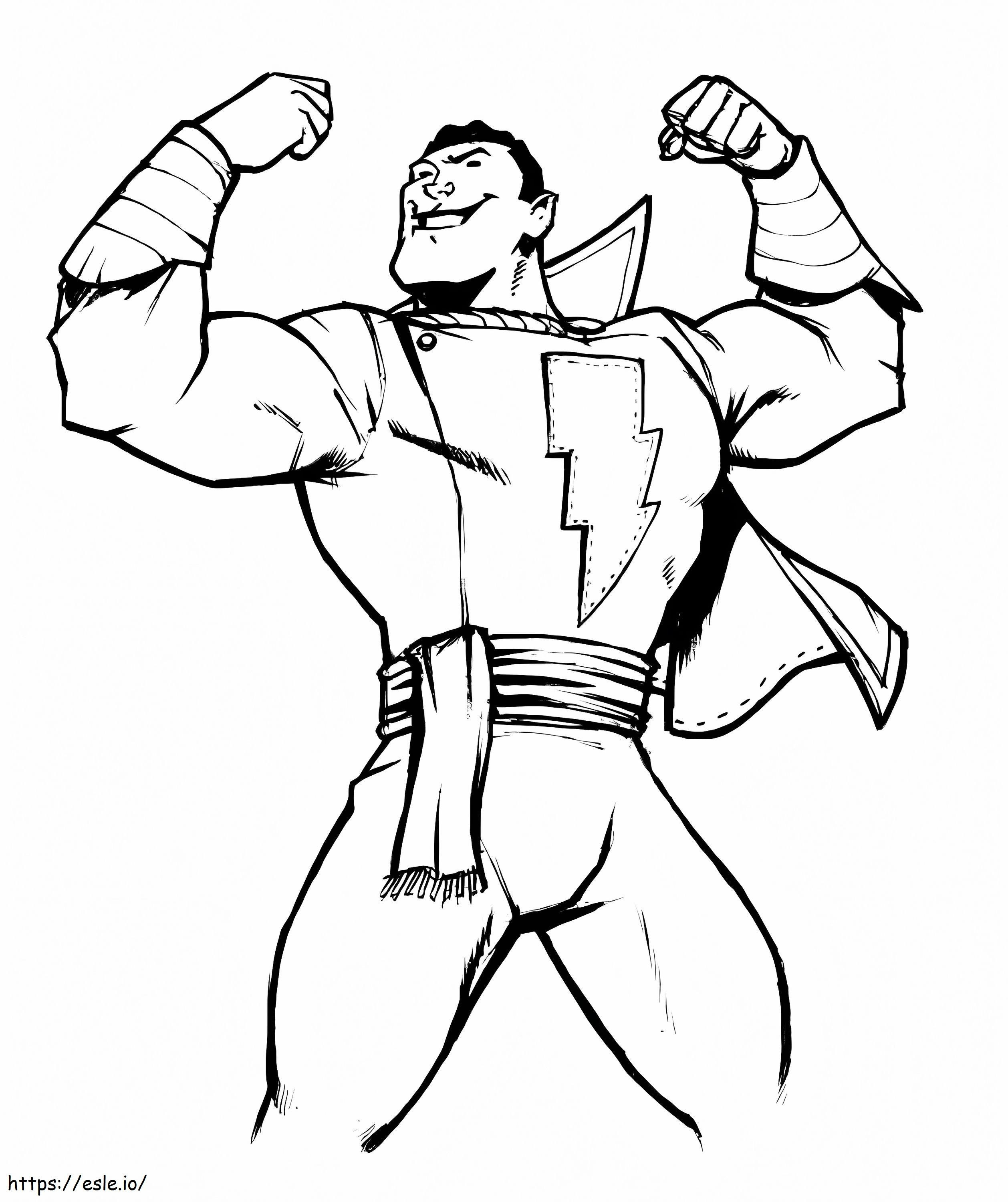 Shazam Funny Strong coloring page