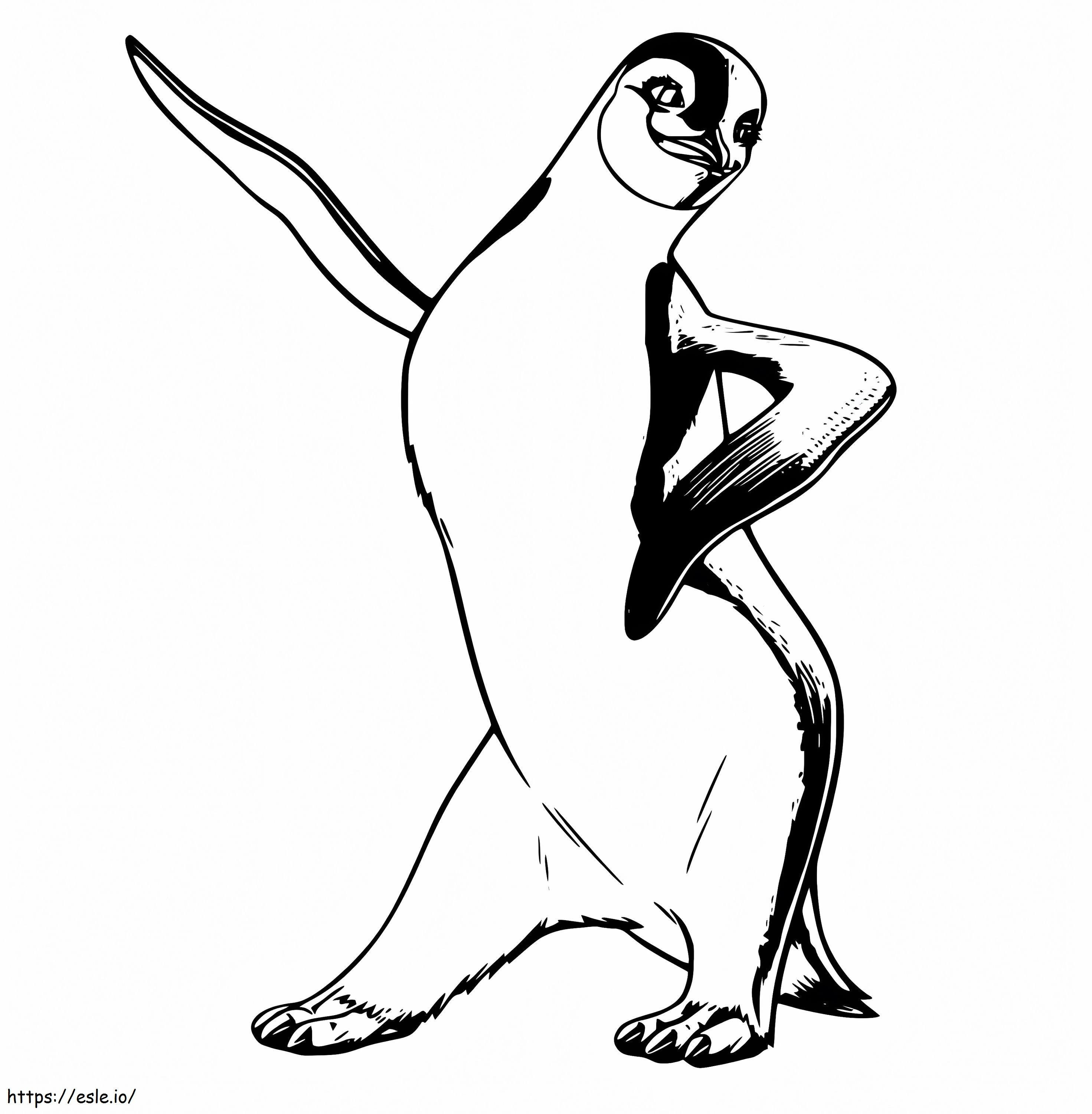Gloria pingüino bailando para colorear