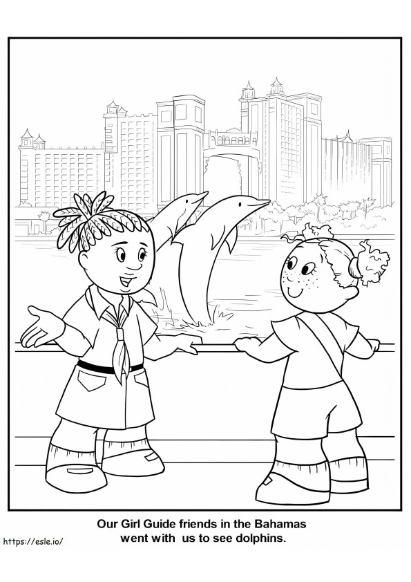 Bahamian Girl Guide coloring page