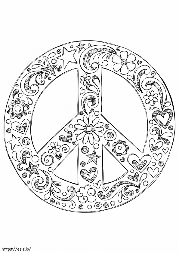 Wonderful Peace Sign coloring page
