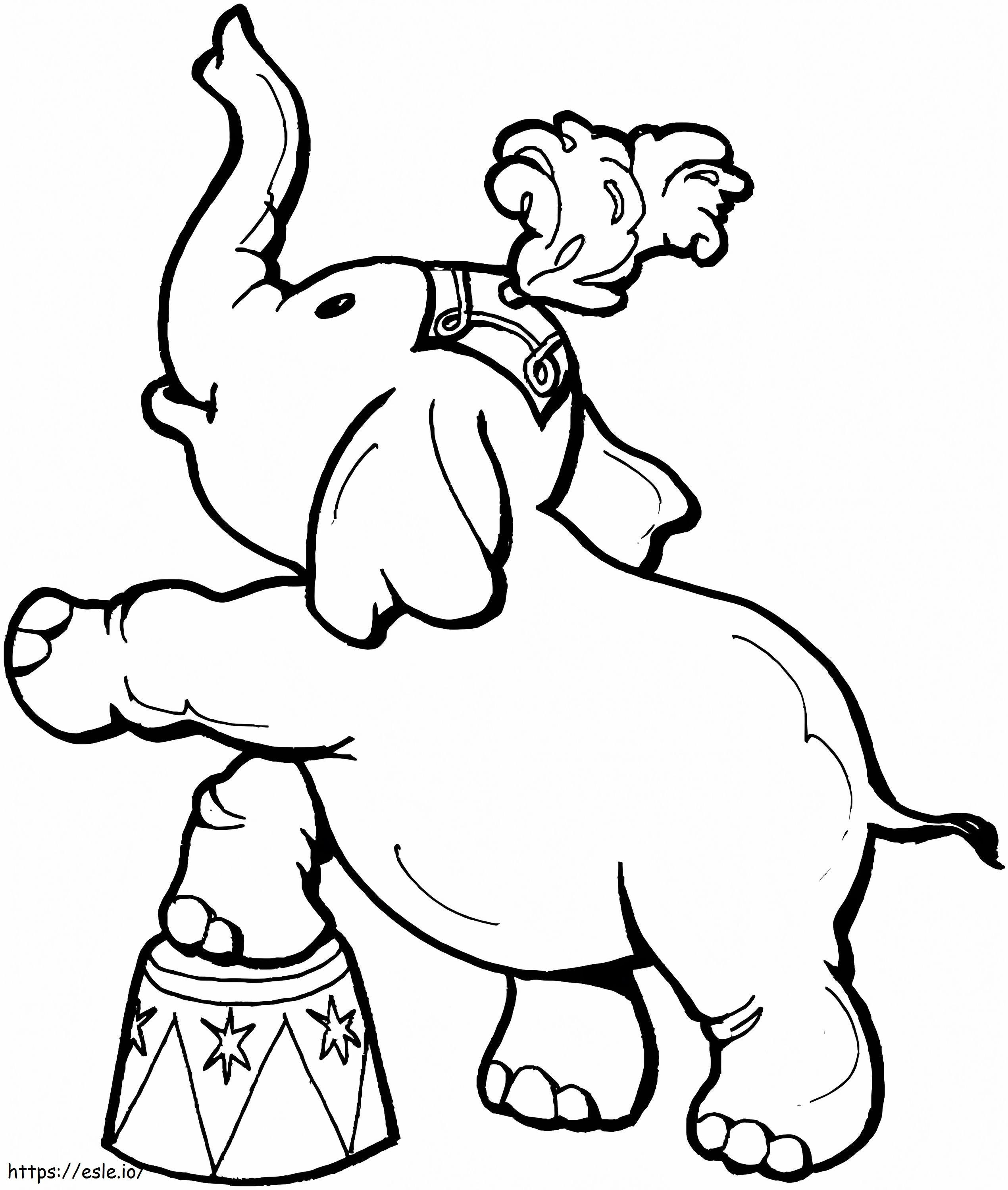 Coloriage Bébé éléphant dans un zoo à imprimer dessin