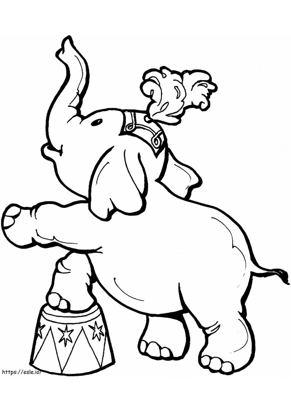 Coloriage Bébé éléphant dans un zoo à imprimer dessin