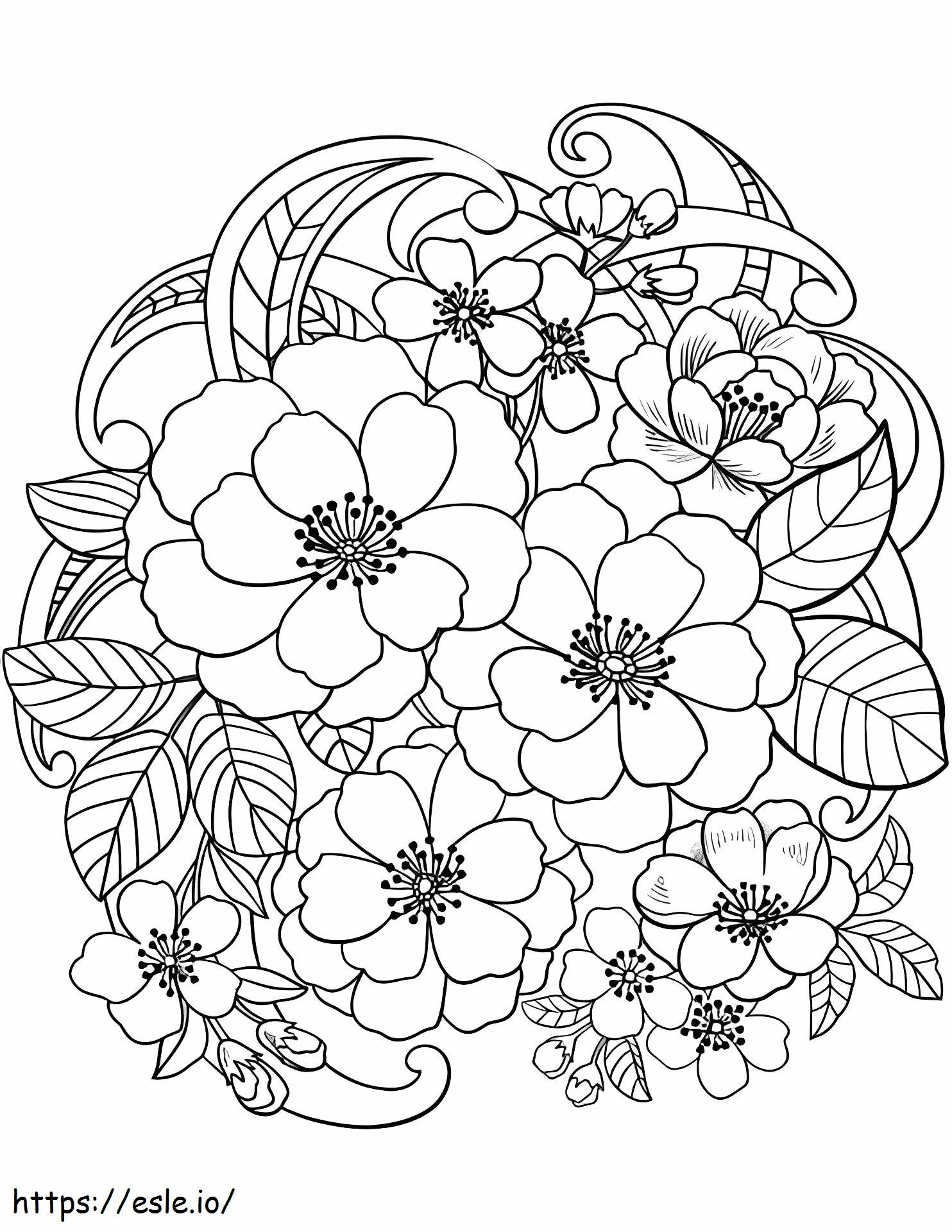 Flowers Blooming coloring page