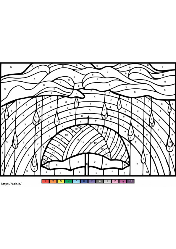 Rainbow Color By Number 1 coloring page
