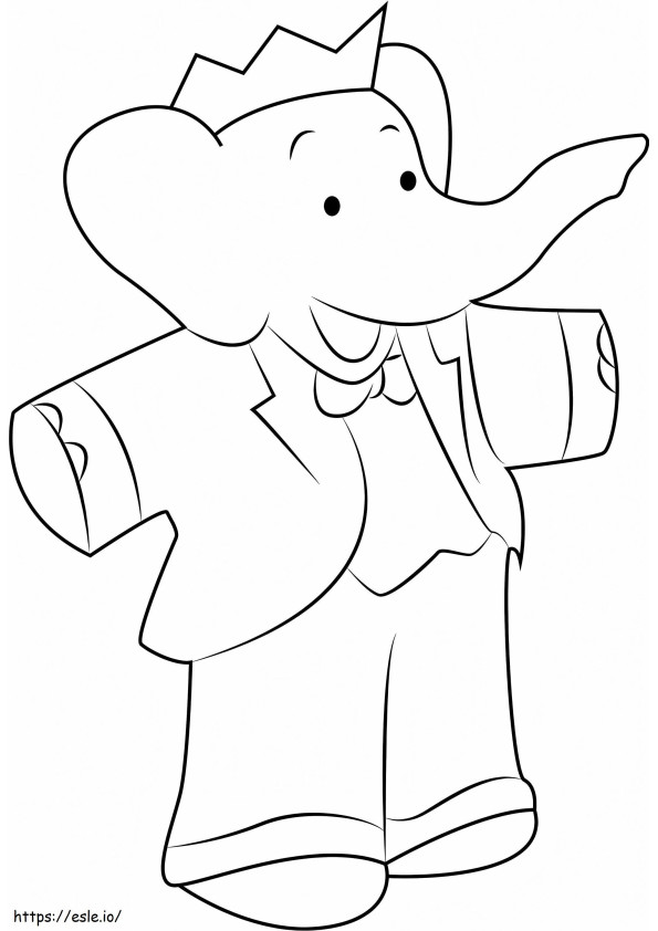 1531189284 Happy Babar A4 coloring page