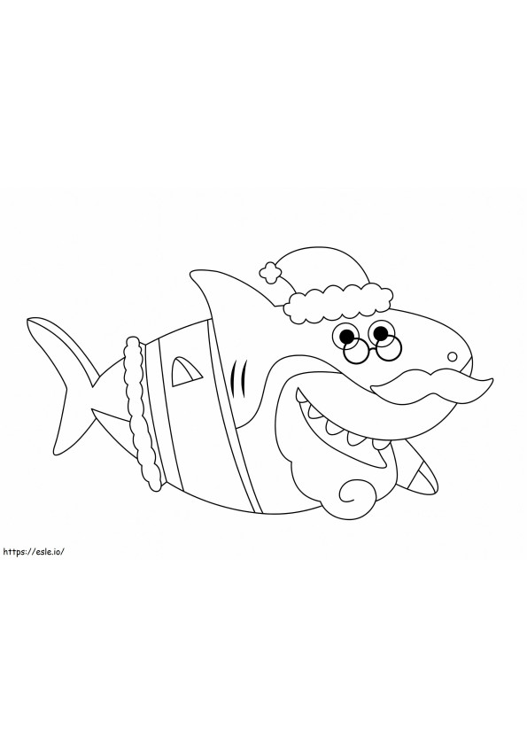 Tiburon De Papa Noel de colorat
