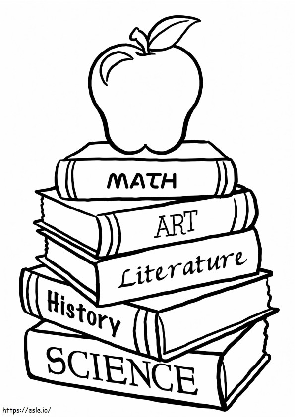 Schoolbooks coloring page