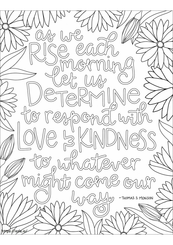 Respond With Love And Kindness coloring page