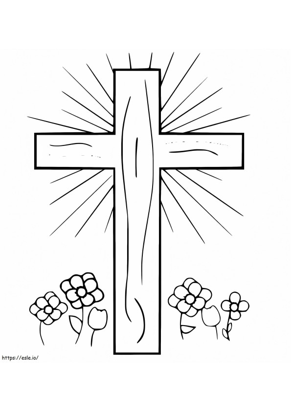 Coloriage Croix de Pâques à colorier à imprimer dessin