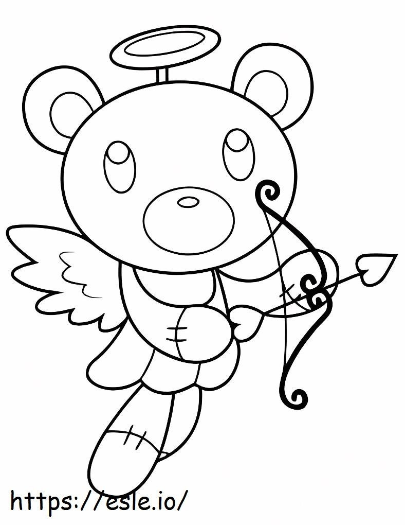Beruang Teddy Cupid Gambar Mewarnai