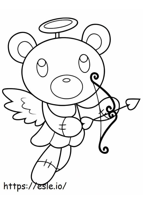 Cupid Teddy Bear coloring page