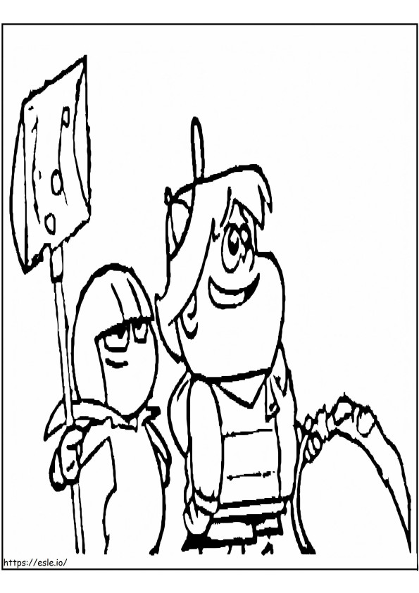 Kick Buttowski Y Gunther coloring page