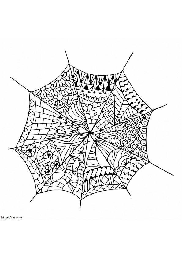 Anti Stress Spider Web coloring page