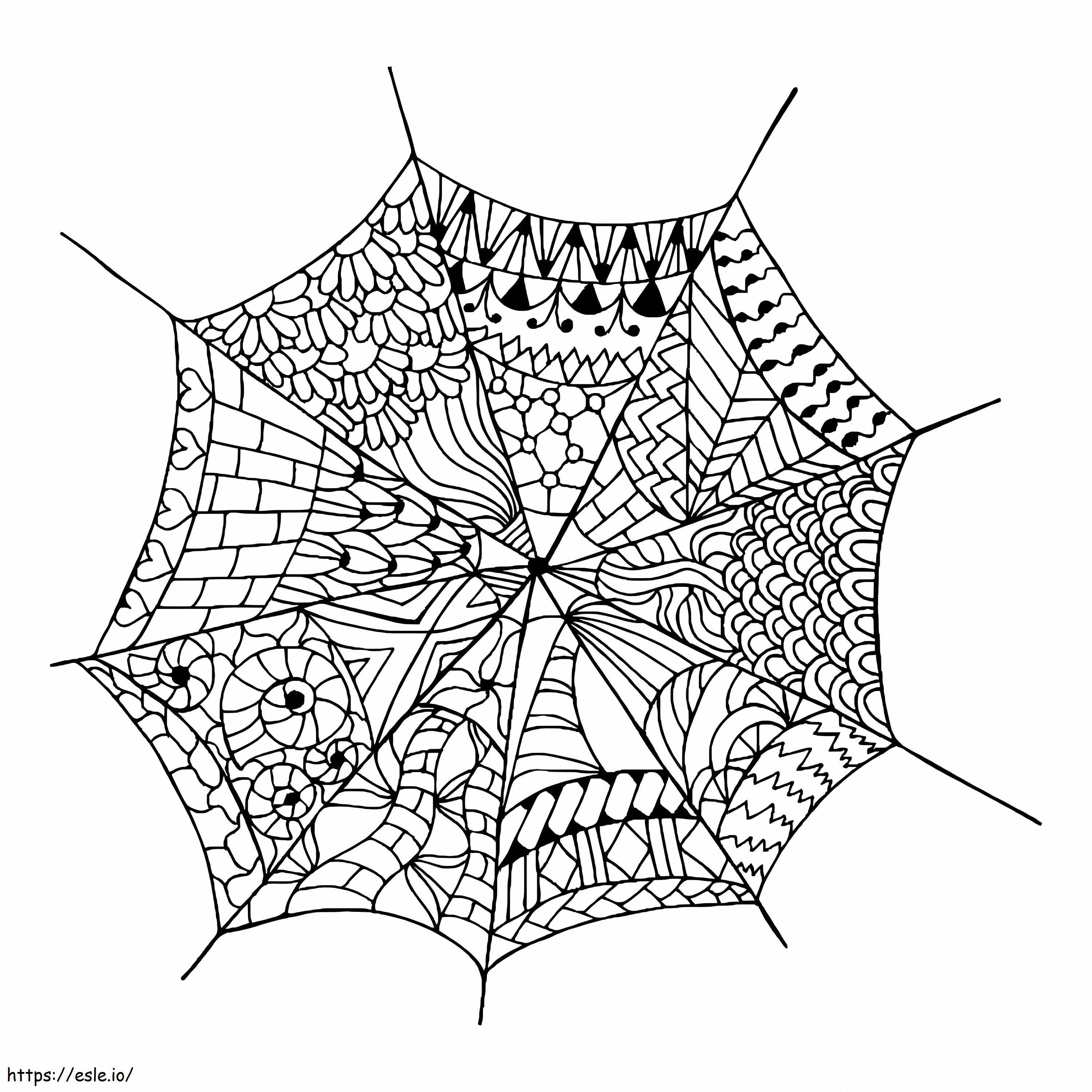Anti Stress Spider Web Coloring Page for Relaxation