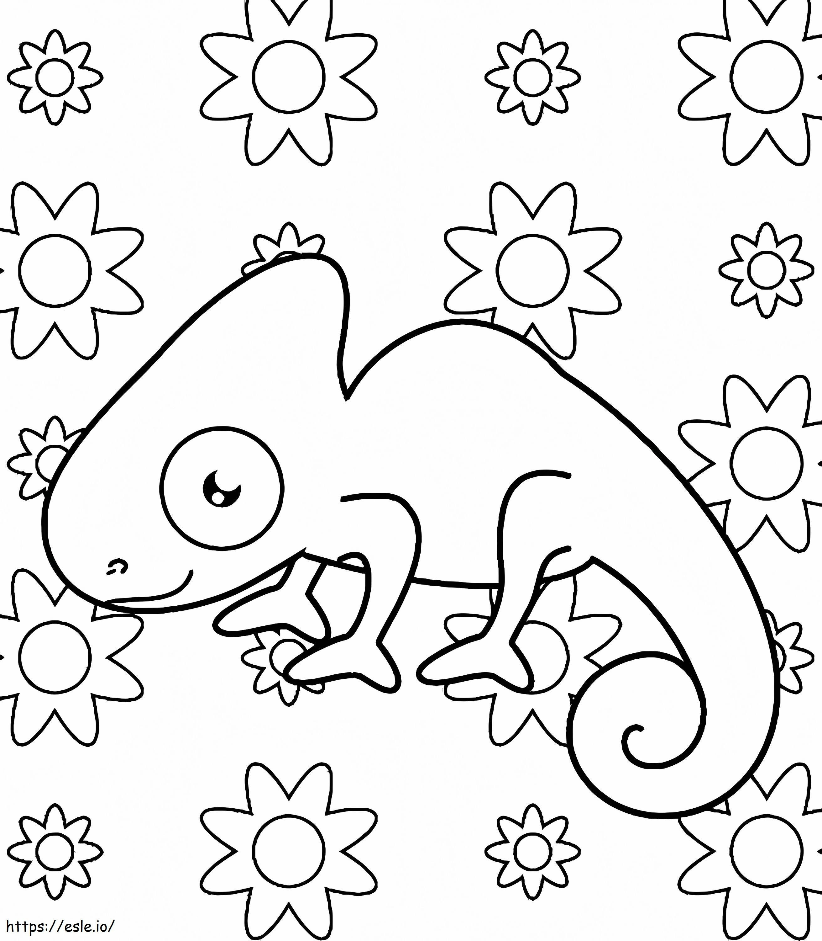 Cartoon Chameleon coloring page