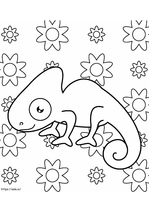 Cartoon Chameleon coloring page