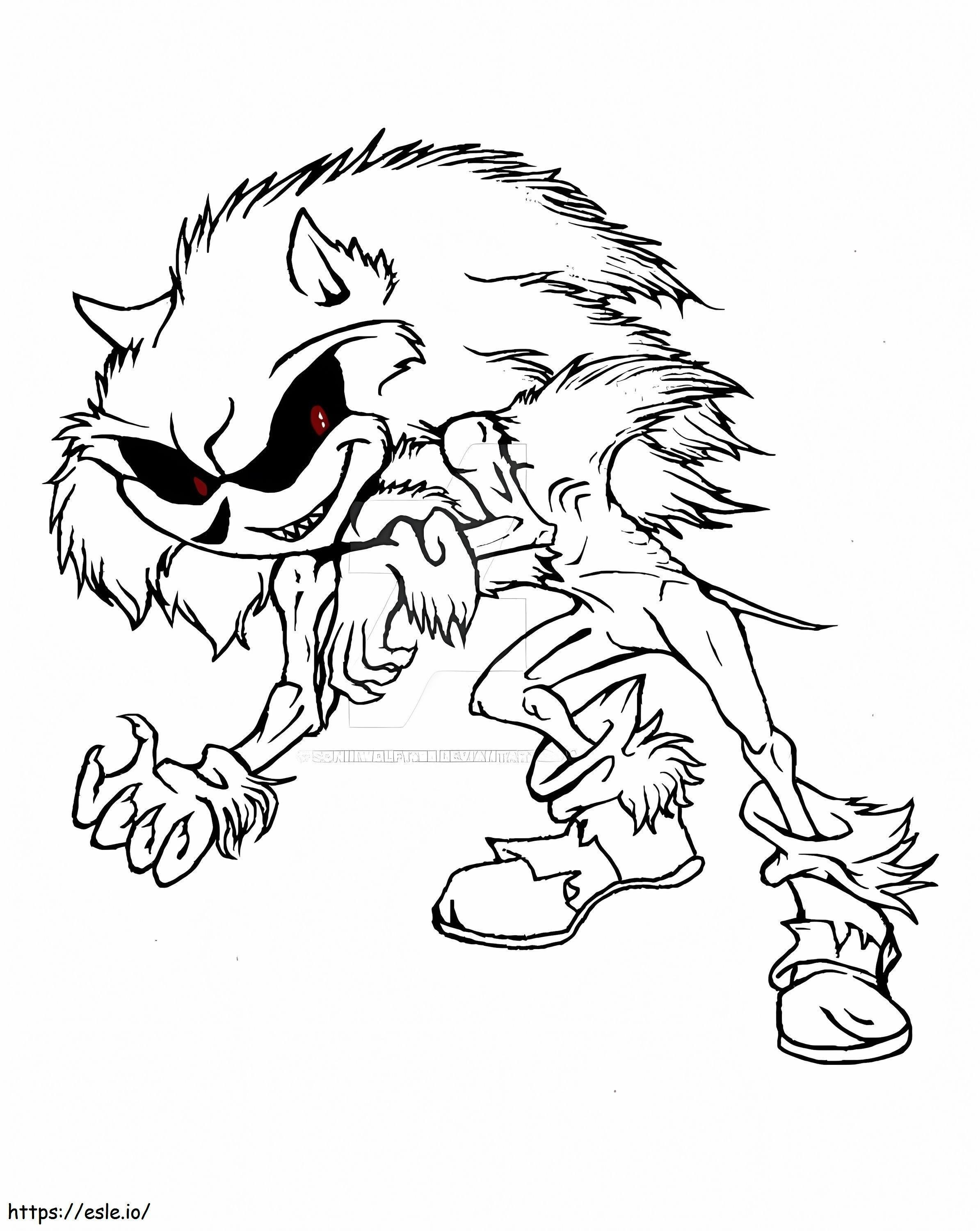 Creepy Sonic coloring page