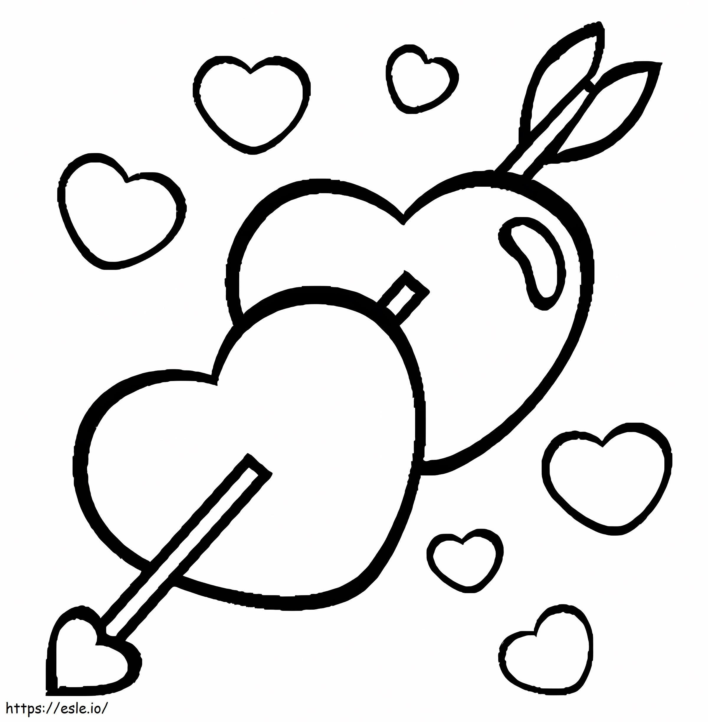 Cute Valentine Hearts coloring page