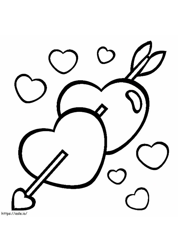 Cute Valentine Hearts coloring page