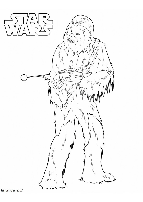 Coloriage Chewbacca dans Star Wars à imprimer dessin