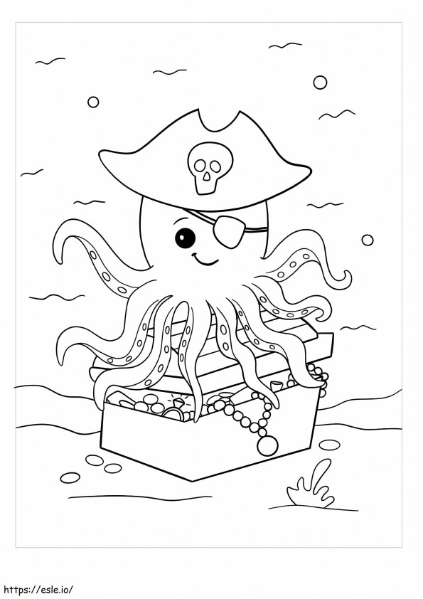 Oktopus-Piraten ausmalbilder