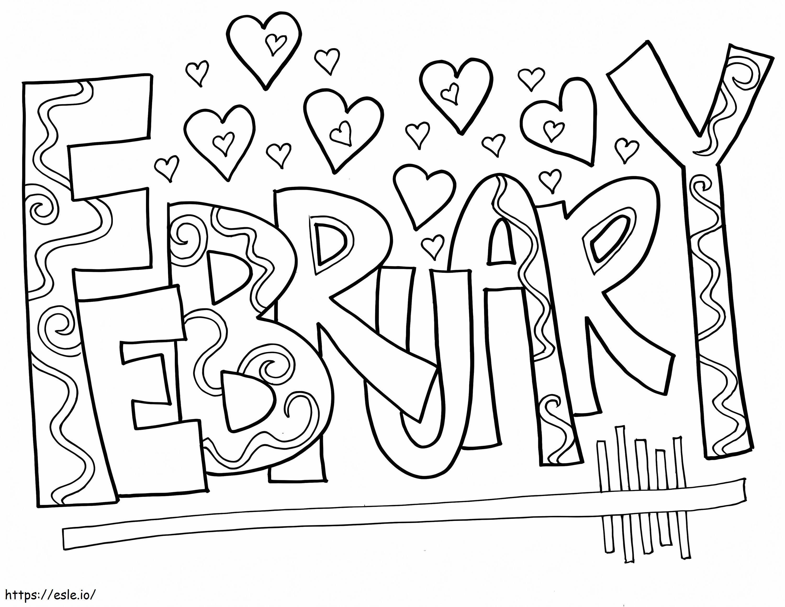 February Coloring Page 1 coloring page