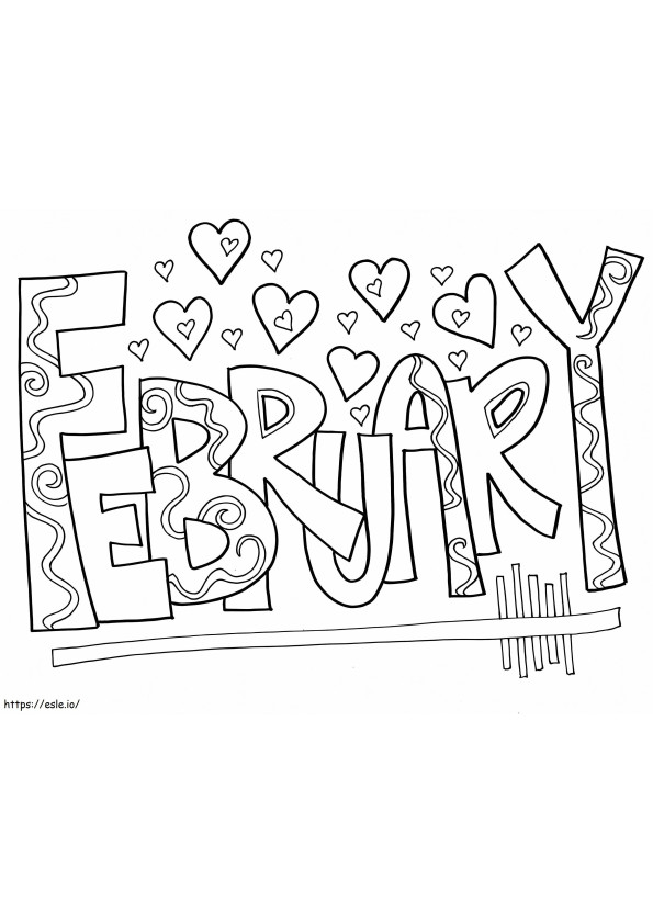 February Coloring Page 1 coloring page