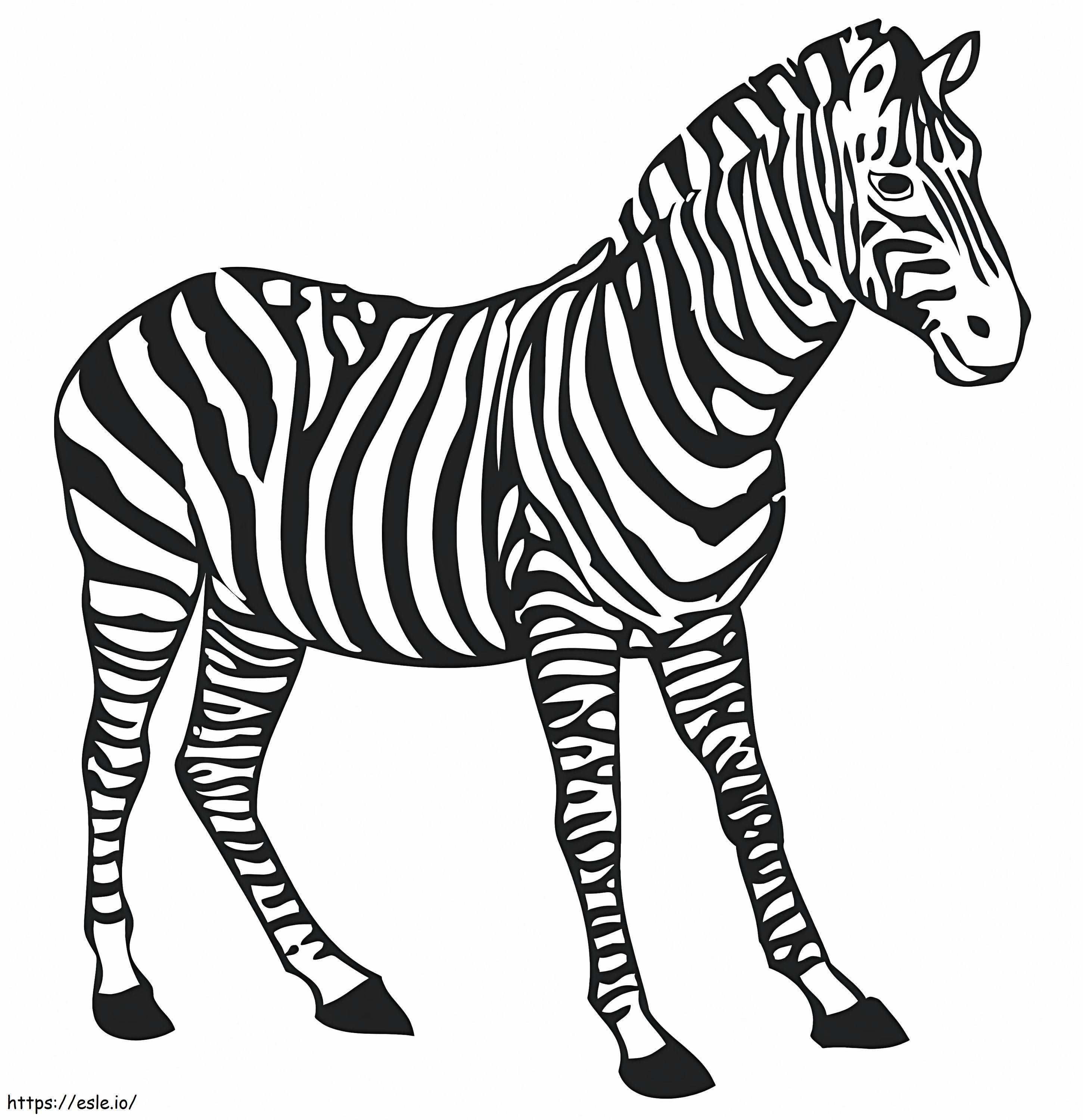 Basic Zebra coloring page