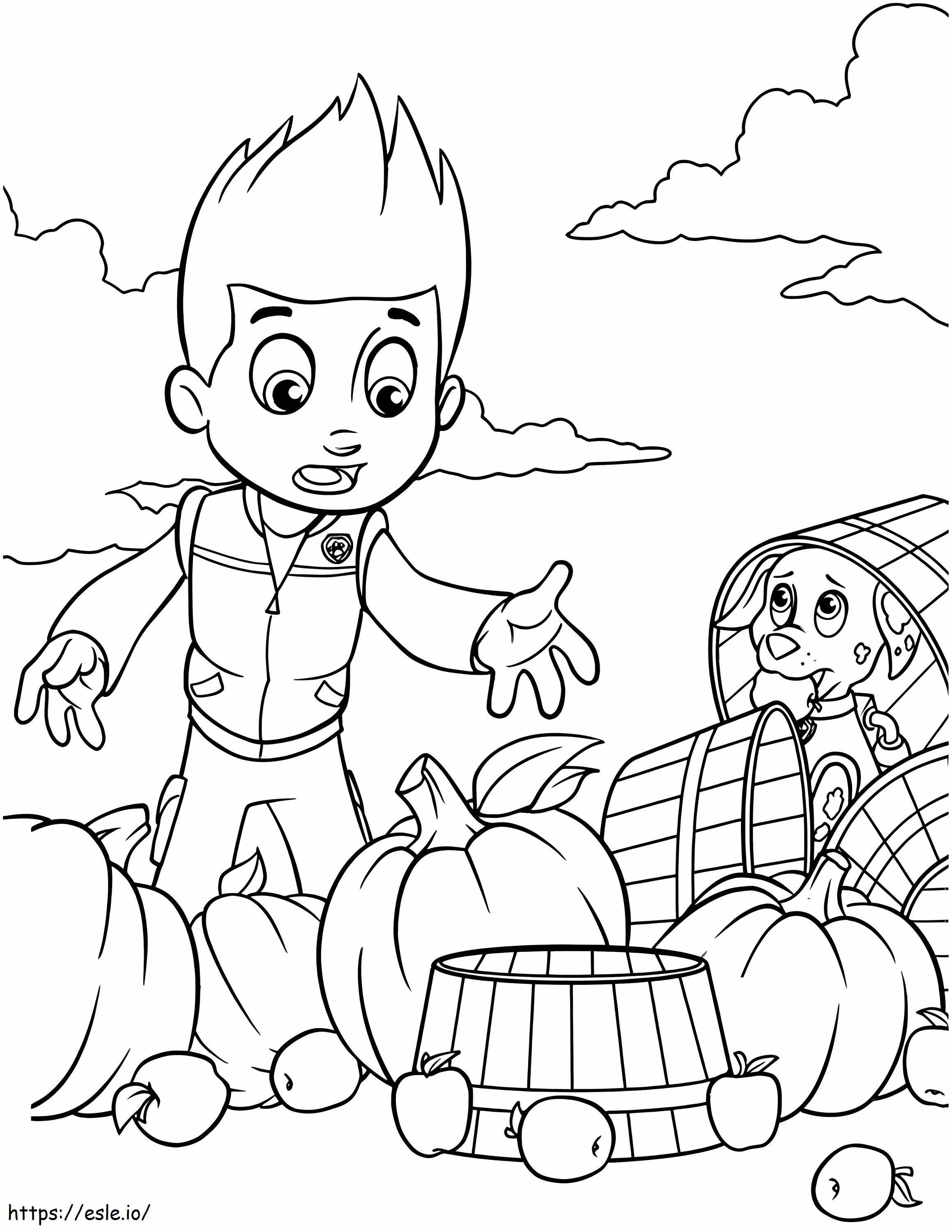 Ryder Harvests Pumpkin coloring page