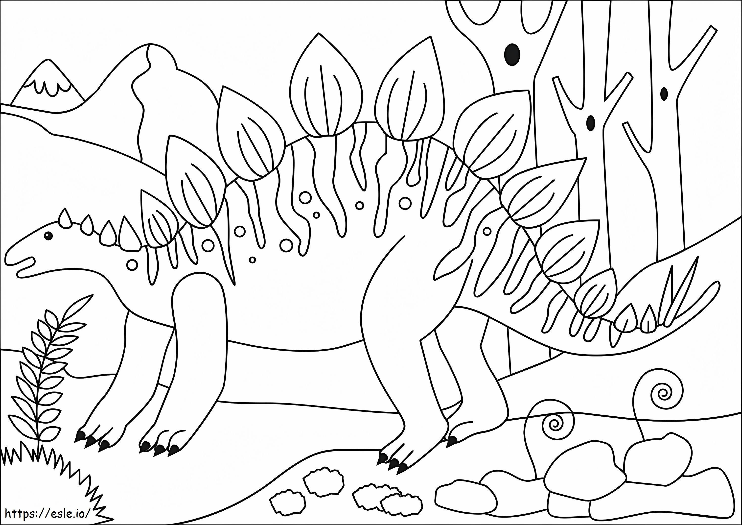 Stegosaurus värityskuva