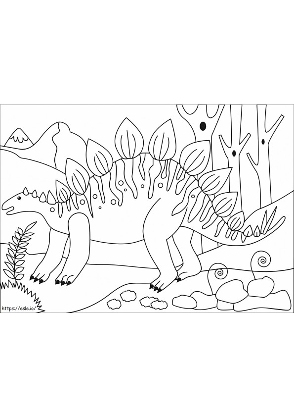 Stegosaurus kleurplaat