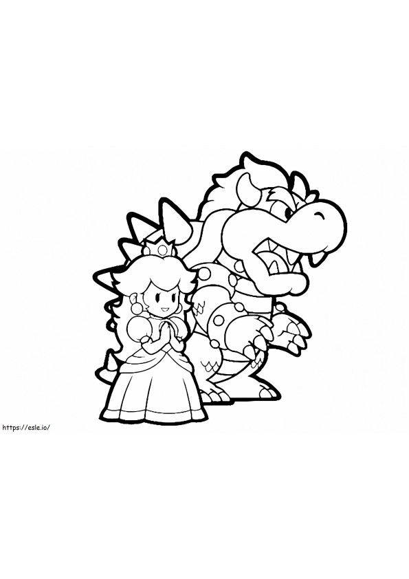 Princess Peach And The Dragon coloring page