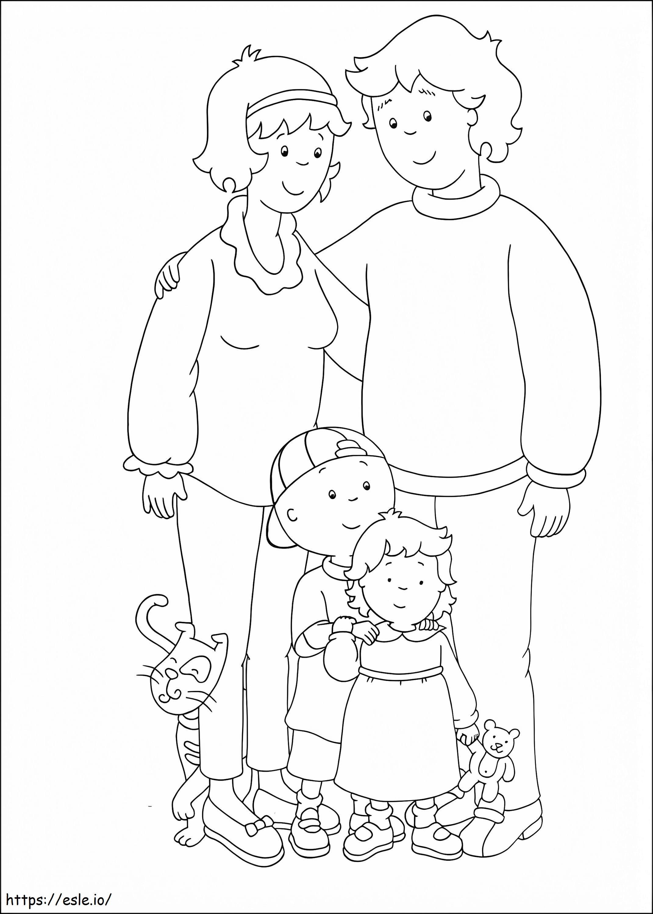 1534382575 Caillou Family A4 coloring page