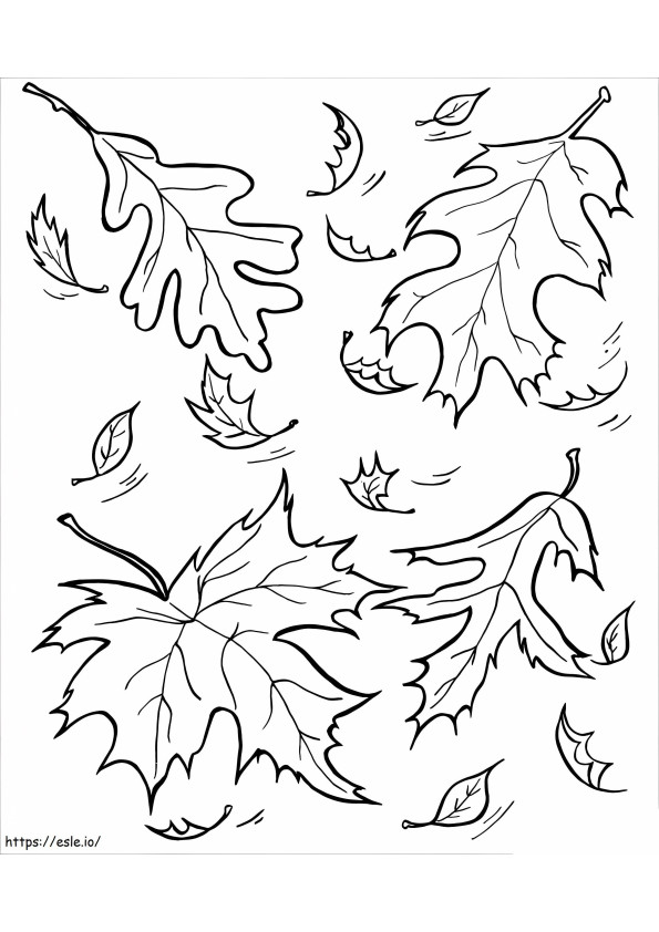 Leaves In Autumn coloring page