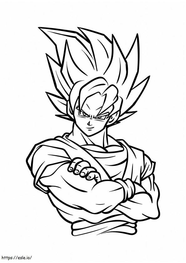 Retrato De Goku para colorir