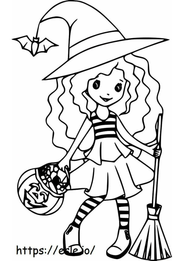 Beautiful Witch Girl coloring page