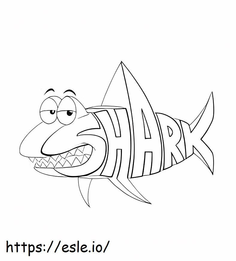 Coloriage Requin du monde des mots à imprimer dessin