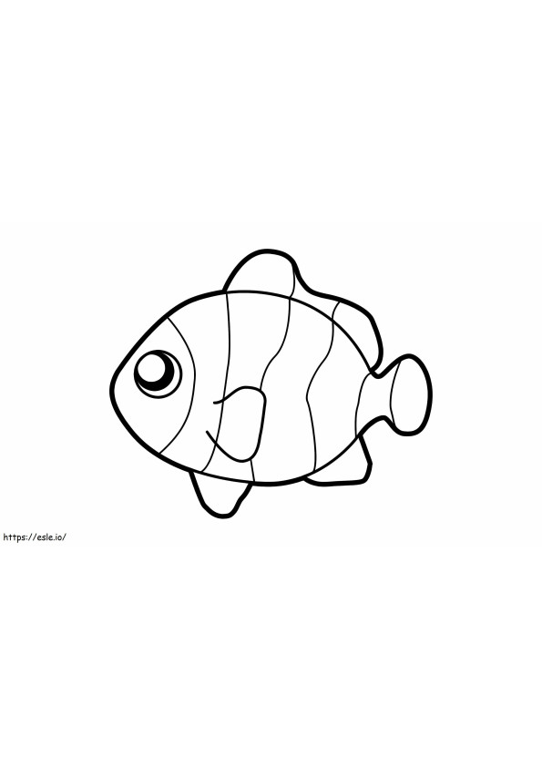 シンプルな魚 ぬりえ - 塗り絵
