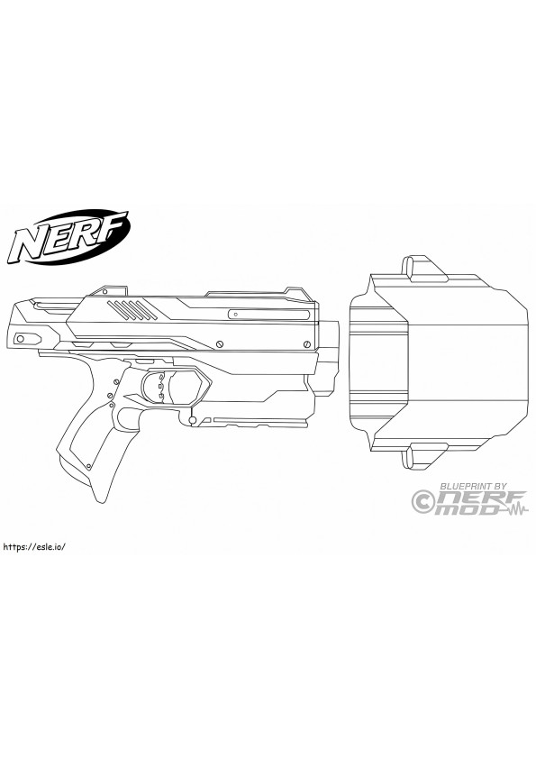 Pistola Nerf 5 para colorear