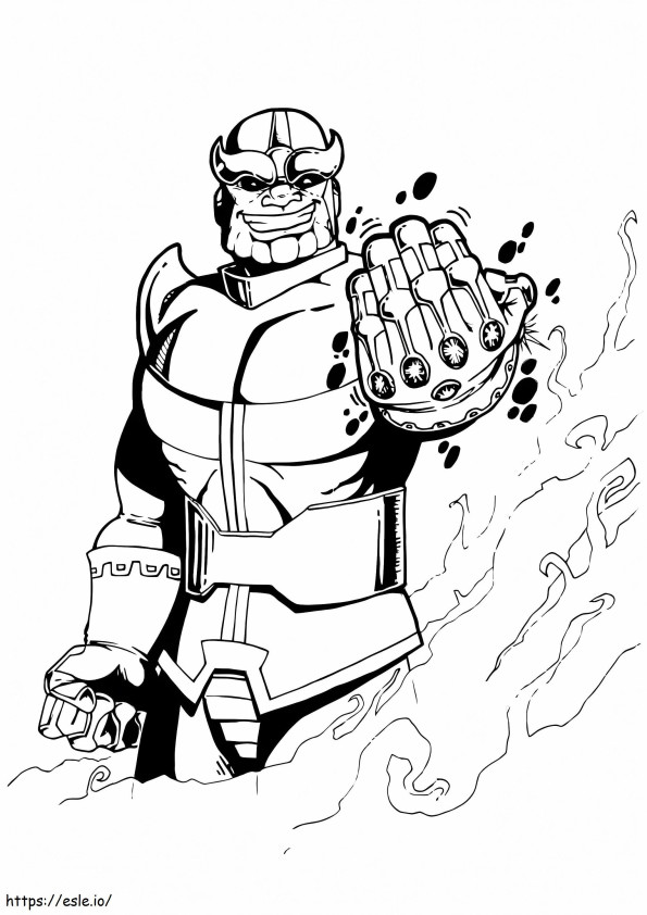 Leuke Thanos met Infinity-handschoen kleurplaat