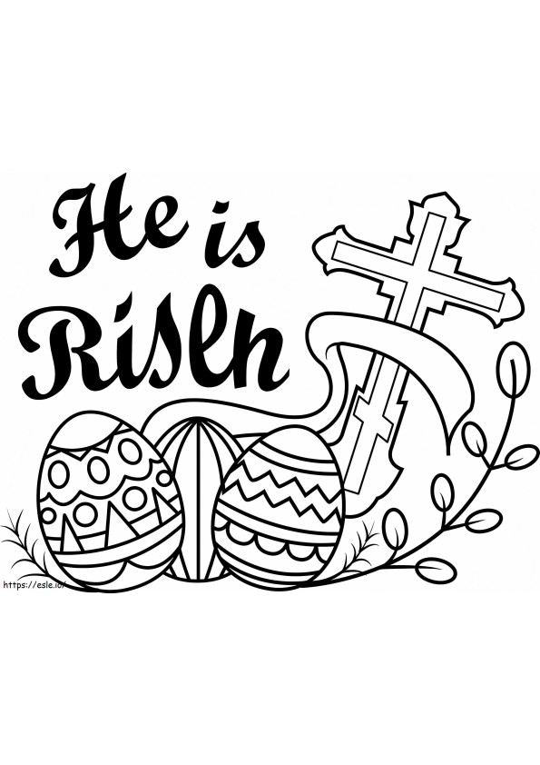 Print Easter Cross coloring page