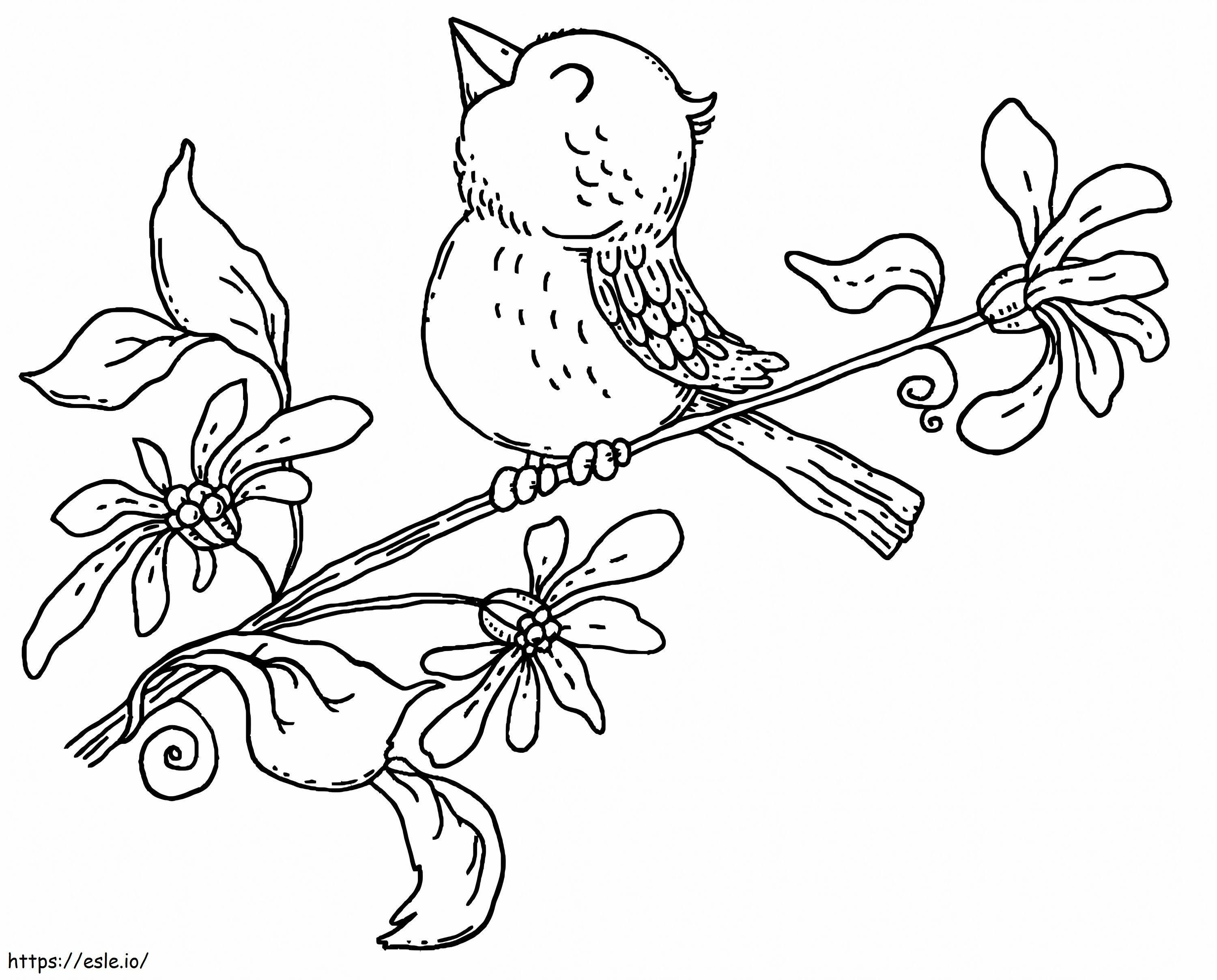 Happy Spring Bird coloring page